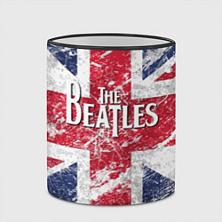 Кружка 3D The Beatles - лого на фоне флага Великобритании, цвет: 3D-черный кант — фото 2