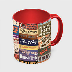 Кружка цветная Рекламные стикеры - retro