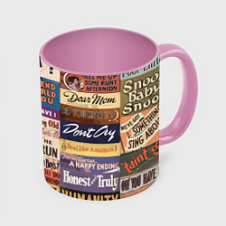Кружка 3D Рекламные стикеры - retro, цвет: 3D-белый + розовый