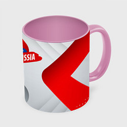 Кружка 3D Welcome to Russia red & white, цвет: 3D-белый + розовый