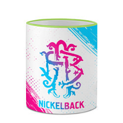 Кружка 3D Nickelback neon gradient style, цвет: 3D-светло-зеленый кант — фото 2