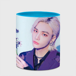 Кружка 3D Stray Kids 2nd World Tour Maniac Hyunjin, цвет: 3D-белый + небесно-голубой — фото 2
