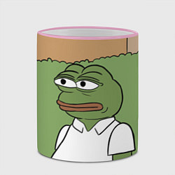 Кружка 3D Pepe Gomer прячется в кусты, цвет: 3D-розовый кант — фото 2