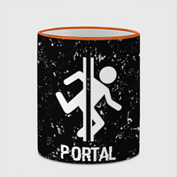 Кружка 3D Portal glitch на темном фоне, цвет: 3D-оранжевый кант — фото 2