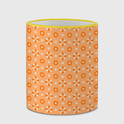Кружка 3D Абстракция - оранжевые зонтики, цвет: 3D-желтый кант — фото 2