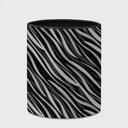 Кружка 3D Полосатый черно-серый узор Зебра, цвет: 3D-белый + черный — фото 2