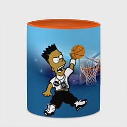 Кружка 3D Bart Jordan Simpson забивает мяч в кольцо, цвет: 3D-белый + оранжевый — фото 2