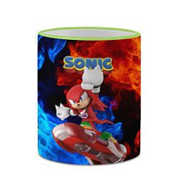 Кружка 3D Knuckles Echidna - Sonic - Video game, цвет: 3D-светло-зеленый кант — фото 2