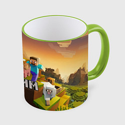 Кружка 3D Вадим Minecraft, цвет: 3D-светло-зеленый кант