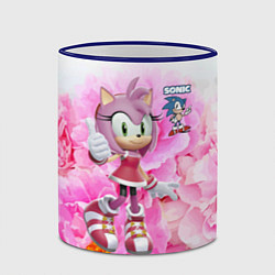Кружка 3D Sonic - Amy Rose - Video game, цвет: 3D-синий кант — фото 2