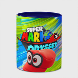 Кружка 3D Super Mario Odyssey - Nintendo - Бейсболка, цвет: 3D-белый + синий — фото 2