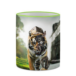 Кружка 3D Кибернетический тигр, цвет: 3D-светло-зеленый кант — фото 2