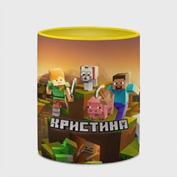 Кружка 3D Кристина Minecraft, цвет: 3D-белый + желтый — фото 2