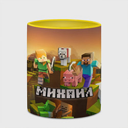 Кружка 3D Михаил Minecraft, цвет: 3D-белый + желтый — фото 2