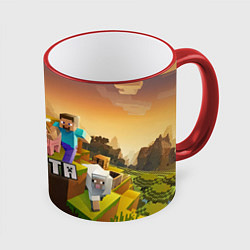 Кружка 3D Никита Minecraft, цвет: 3D-красный кант
