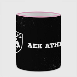 Кружка 3D AEK Athens sport на темном фоне: надпись и символ, цвет: 3D-розовый кант — фото 2
