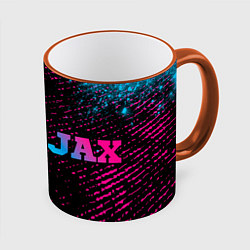 Кружка 3D Ajax - neon gradient: надпись и символ, цвет: 3D-оранжевый кант