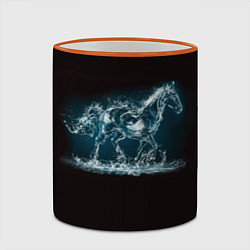 Кружка 3D Лошадь из водяных капель, цвет: 3D-оранжевый кант — фото 2