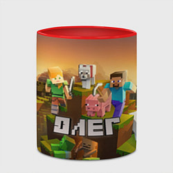 Кружка 3D Олег Minecraft, цвет: 3D-белый + красный — фото 2