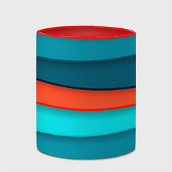 Кружка 3D Геометрические непараллельные пластины, цвет: 3D-белый + красный — фото 2