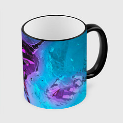 Кружка 3D Neon Genesis Evangelion - Eva 01, цвет: 3D-черный кант