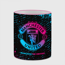 Кружка 3D Manchester United - neon gradient, цвет: 3D-розовый кант — фото 2