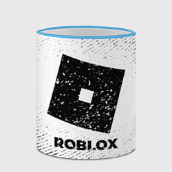 Кружка 3D Roblox с потертостями на светлом фоне, цвет: 3D-небесно-голубой кант — фото 2