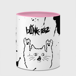 Кружка 3D Blink 182 рок кот на светлом фоне, цвет: 3D-белый + розовый — фото 2
