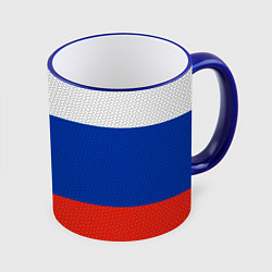 Кружка цветная Триколор - флаг России плетёный