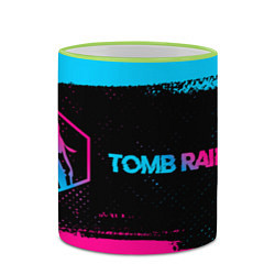Кружка 3D Tomb Raider - neon gradient: надпись и символ, цвет: 3D-светло-зеленый кант — фото 2
