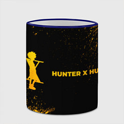 Кружка 3D Hunter x Hunter - gold gradient: надпись и символ, цвет: 3D-синий кант — фото 2