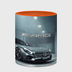 Кружка 3D Mercedes AMG - Motorsport, цвет: 3D-белый + оранжевый — фото 2
