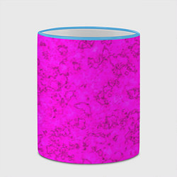 Кружка 3D Розовый яркий неоновый узор с мраморной текстурой, цвет: 3D-небесно-голубой кант — фото 2