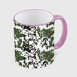 Кружка 3D Камуфляж M-84 Snow, цвет: 3D-розовый кант