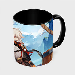 Кружка цветная Кадзуха и кот