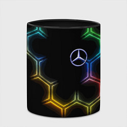 Кружка 3D Mercedes - neon pattern, цвет: 3D-белый + черный — фото 2