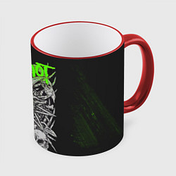 Кружка 3D Slipknot green logo, цвет: 3D-красный кант