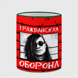 Кружка 3D Егор Летов - Гражданская Оборона, цвет: 3D-зеленый кант — фото 2