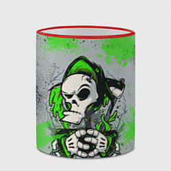 Кружка 3D Slipknot скелет green, цвет: 3D-красный кант — фото 2