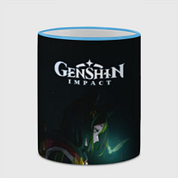 Кружка 3D Геншин - Тигнари, цвет: 3D-небесно-голубой кант — фото 2