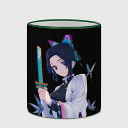 Кружка 3D Шинобу Кочо с клинком - demon slayer, цвет: 3D-зеленый кант — фото 2