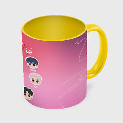 Кружка 3D Chibi Stray Kids, цвет: 3D-белый + желтый
