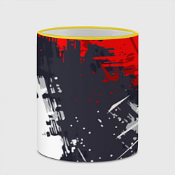 Кружка 3D Абстрактные брызги, цвет: 3D-желтый кант — фото 2