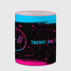 Кружка 3D Twenty One Pilots - neon gradient: надпись и симво, цвет: 3D-розовый кант — фото 2