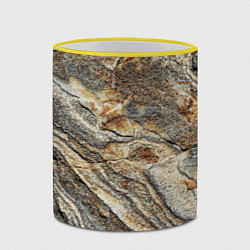 Кружка 3D Камень stone, цвет: 3D-желтый кант — фото 2