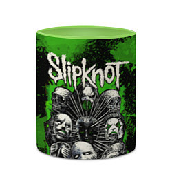 Кружка 3D Slipknot green abstract, цвет: 3D-белый + светло-зеленый — фото 2
