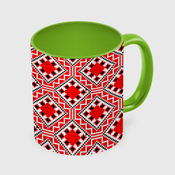 Кружка цветная Белорусская вышивка - орнамент