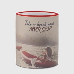 Кружка 3D Never Stop!, цвет: 3D-красный кант — фото 2