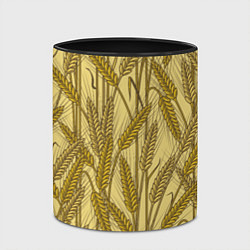 Кружка 3D Винтажные колоски пшеницы, цвет: 3D-белый + черный — фото 2