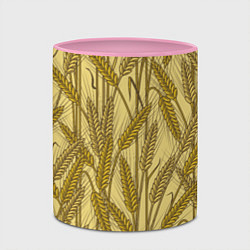 Кружка 3D Винтажные колоски пшеницы, цвет: 3D-белый + розовый — фото 2